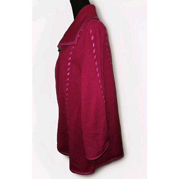 NWT! Patricia Nash Sleeved Cape Clasp Sweater Shawl Jacket~ Pink Sz XS/SM $99 - Picture 4 of 13